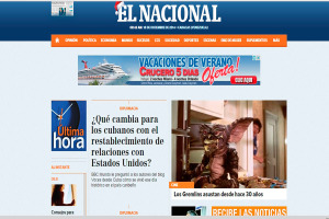 Tapa de El NAcional de Venezuela.