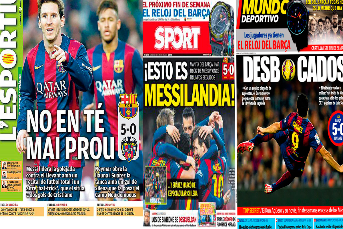 Messi se llevó todos los elogios de la prensa catalana