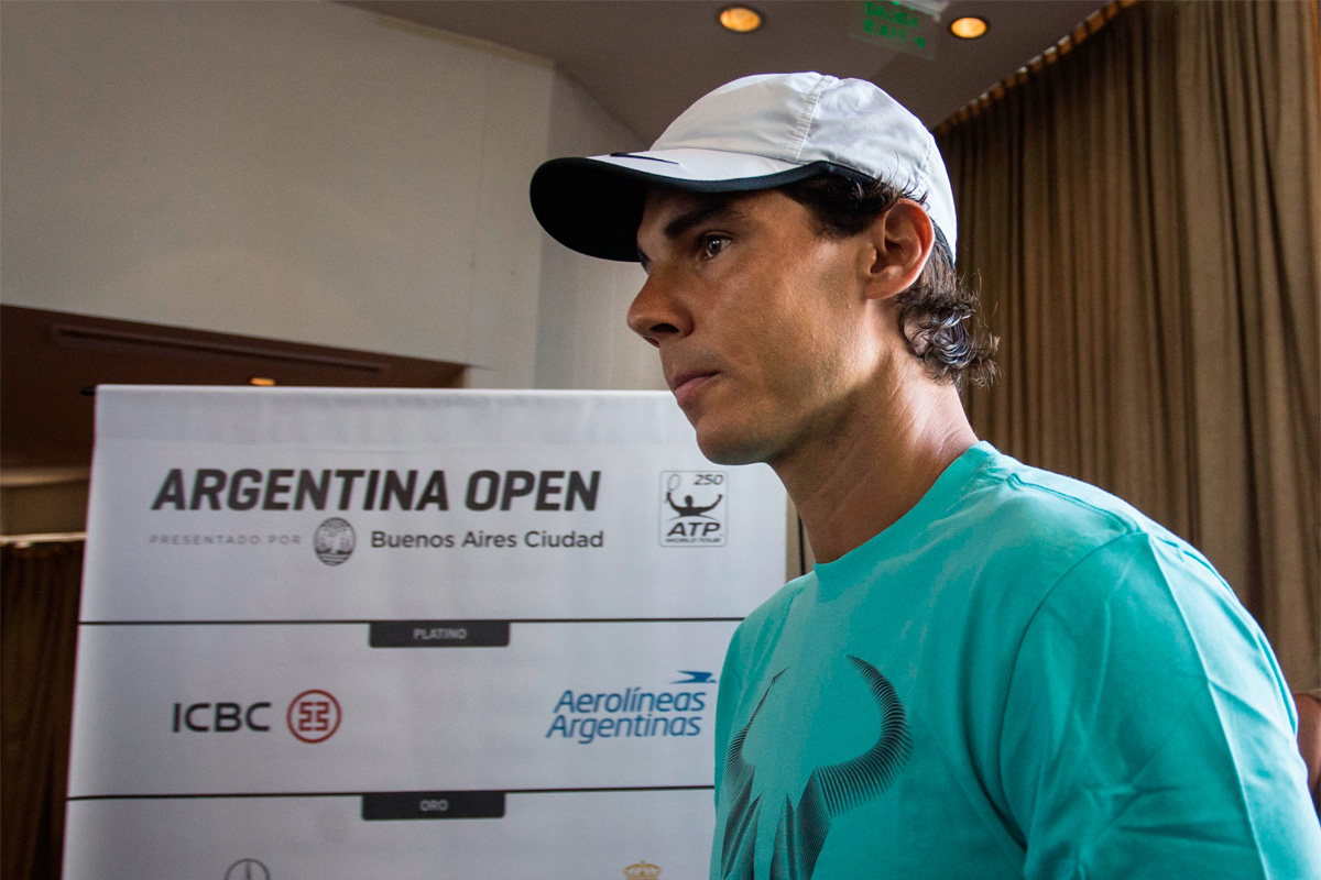 Rafa Nadal llegó a Argentina para jugar el ATP de Buenos Aires