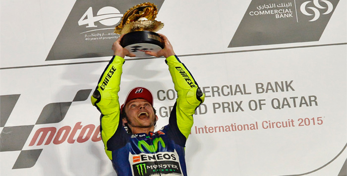 Moto GP: el italiano Valentino Rossi se impuso en Qatar