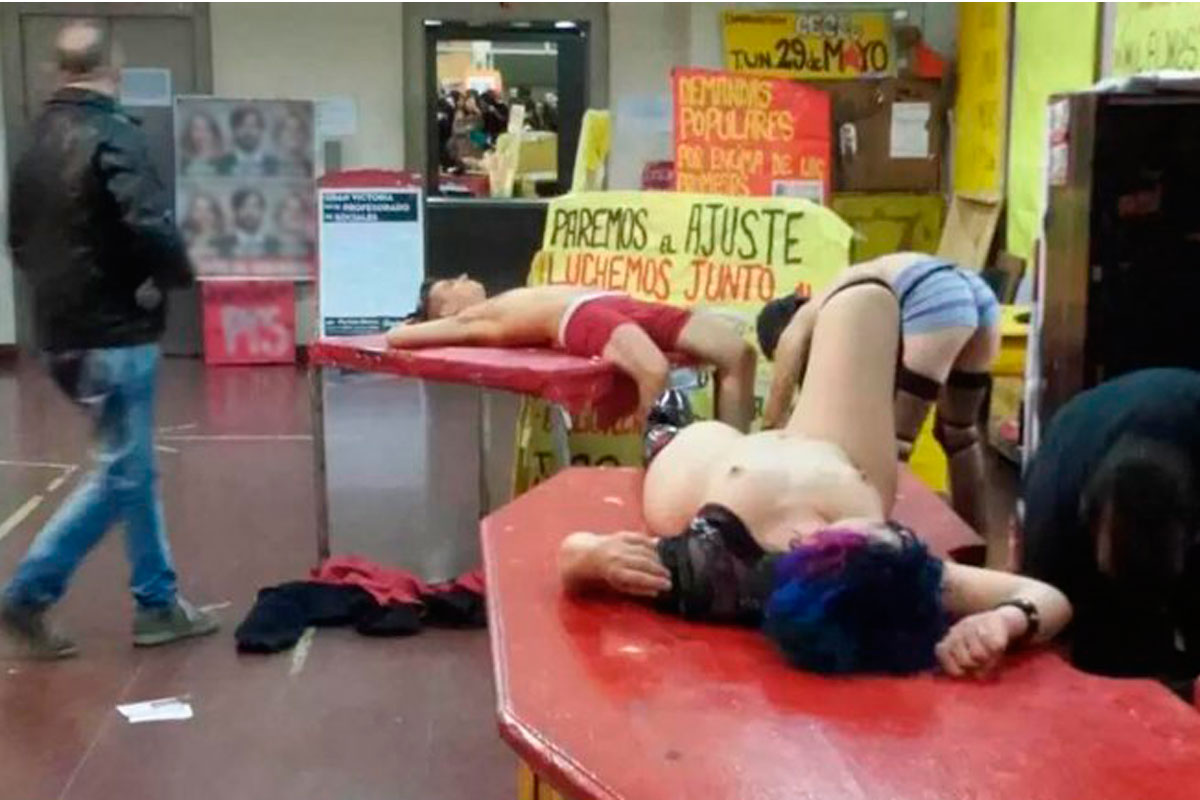 Escándalo: show porno en la Facultad de Sociales de la UBA