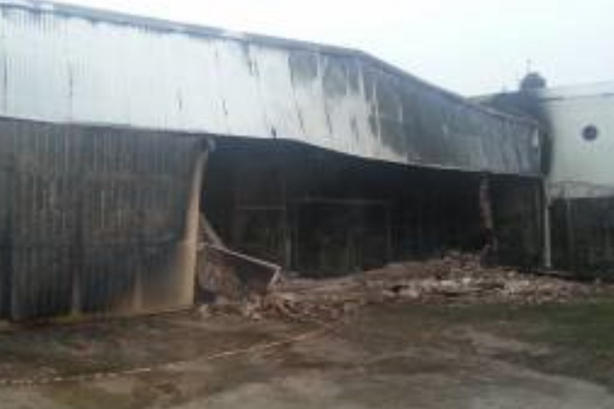 Pérdidas totales por incendio en una fábrica de snaks