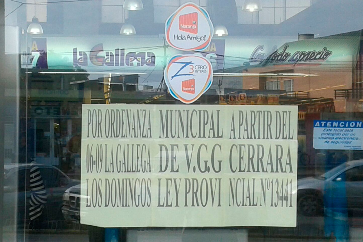V. G. Gálvez: desde hoy rige el Descanso Dominical