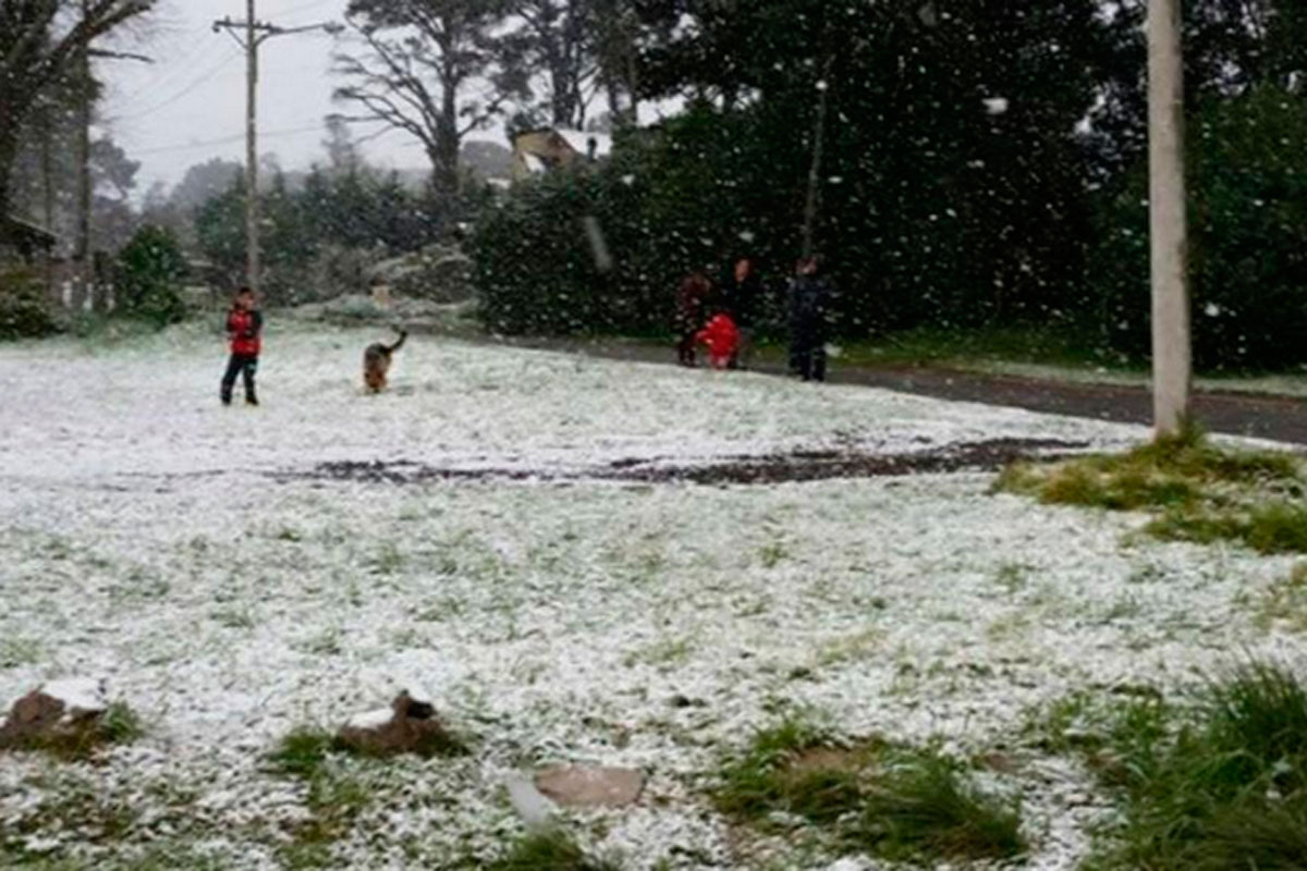 Nevó en Mar del Plata y en Miramar a días de la primavera
