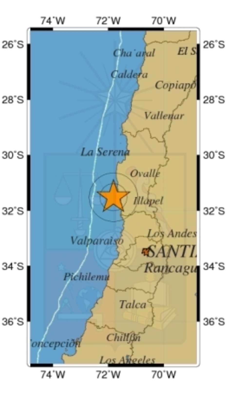 SHOA decreta alarma de tsunami para costas de Chile