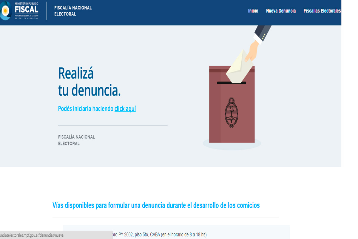 Habilitan web para denuncias el día de las elecciones