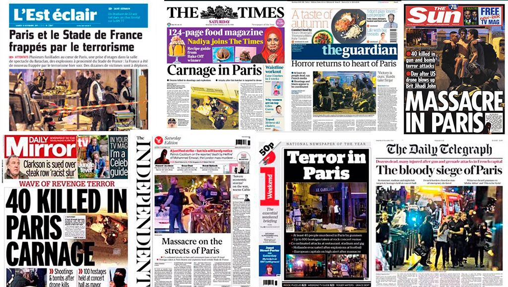 Terror en Francia. Lo que informaron los principales diarios del mundo.