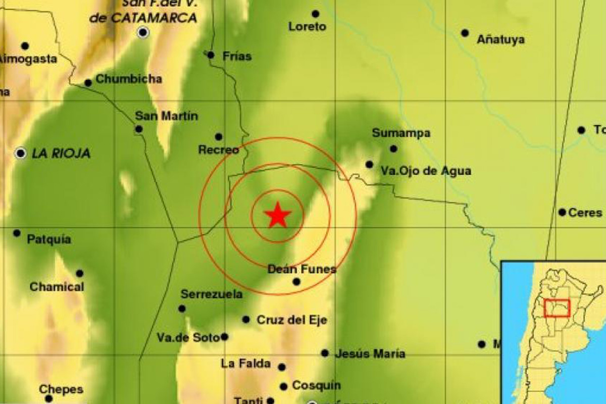Sismo de 5.8 grados se registró en el noroeste de Córdoba