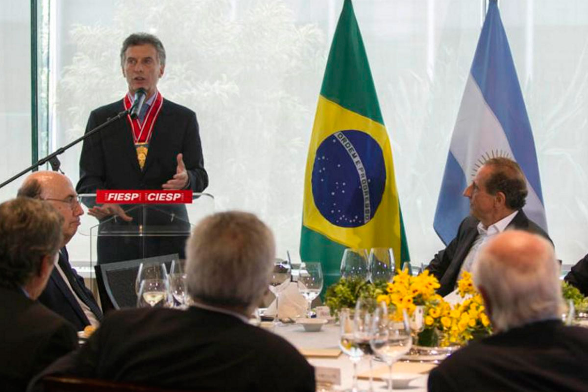 Macri invitó a industriales brasileños a invertir en el país