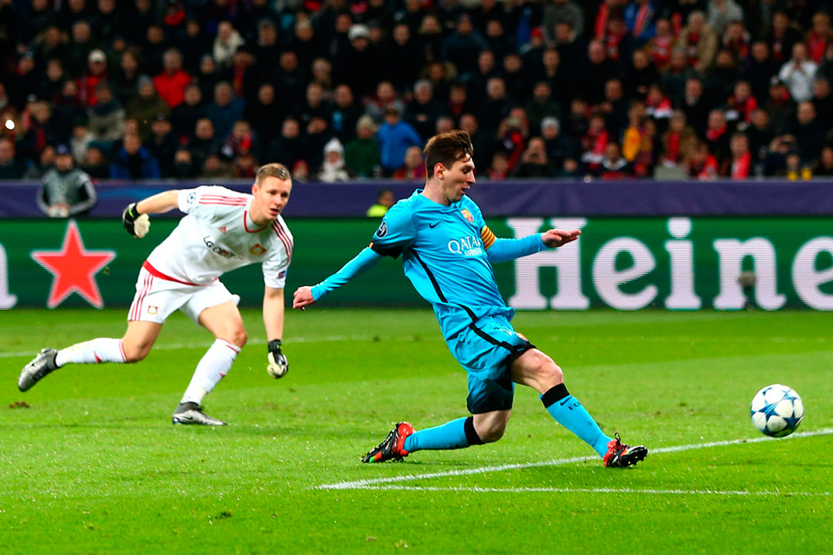 Messi marcó en el empate del Barcelona frente a Leverkusen
