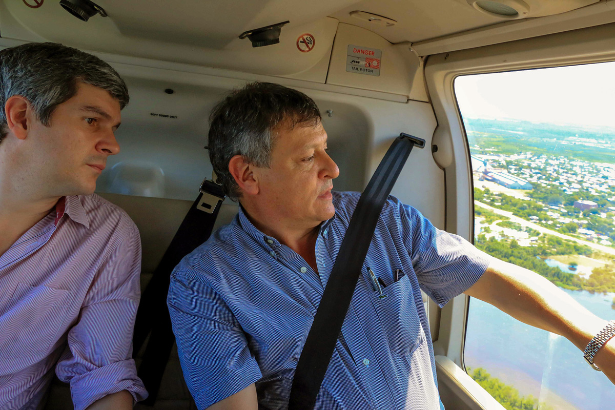 Peña y el gobernador del Chaco recorrieron zonas inundadas