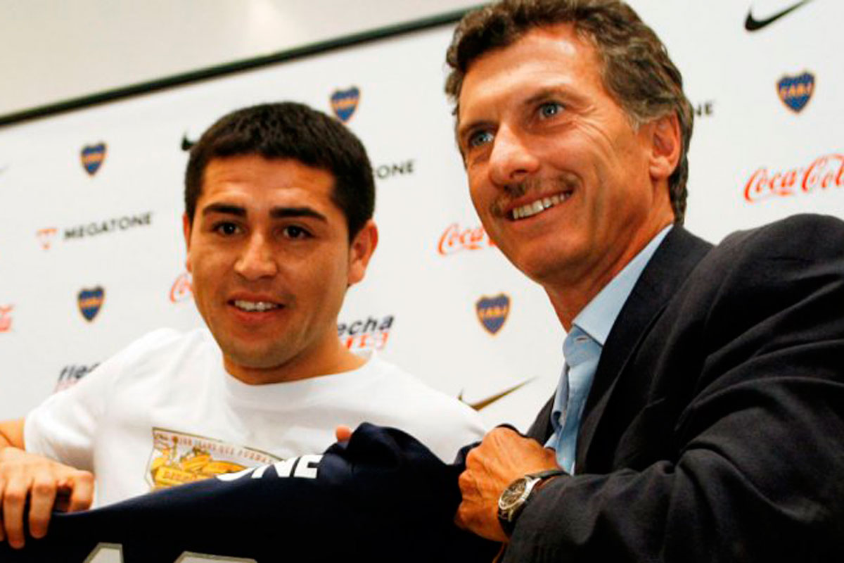 Juan Roman Riquelme felicitó a Mauricio Macri