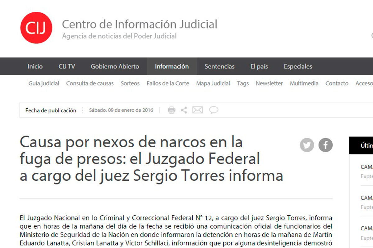 Triple fuga: comunicado del juez que investiga la causa