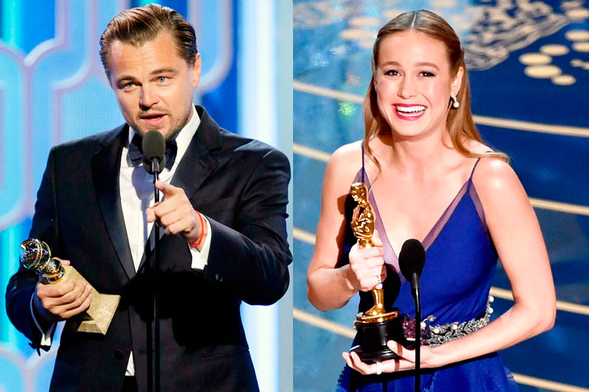 DiCaprio y Larson ganan el Oscar a mejor actor y actriz