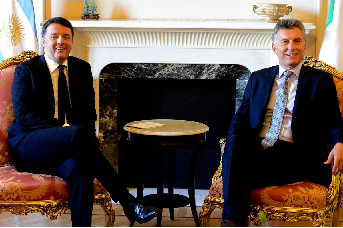 Macri y Renzi en la Rosada, acordaron «crear puentes»