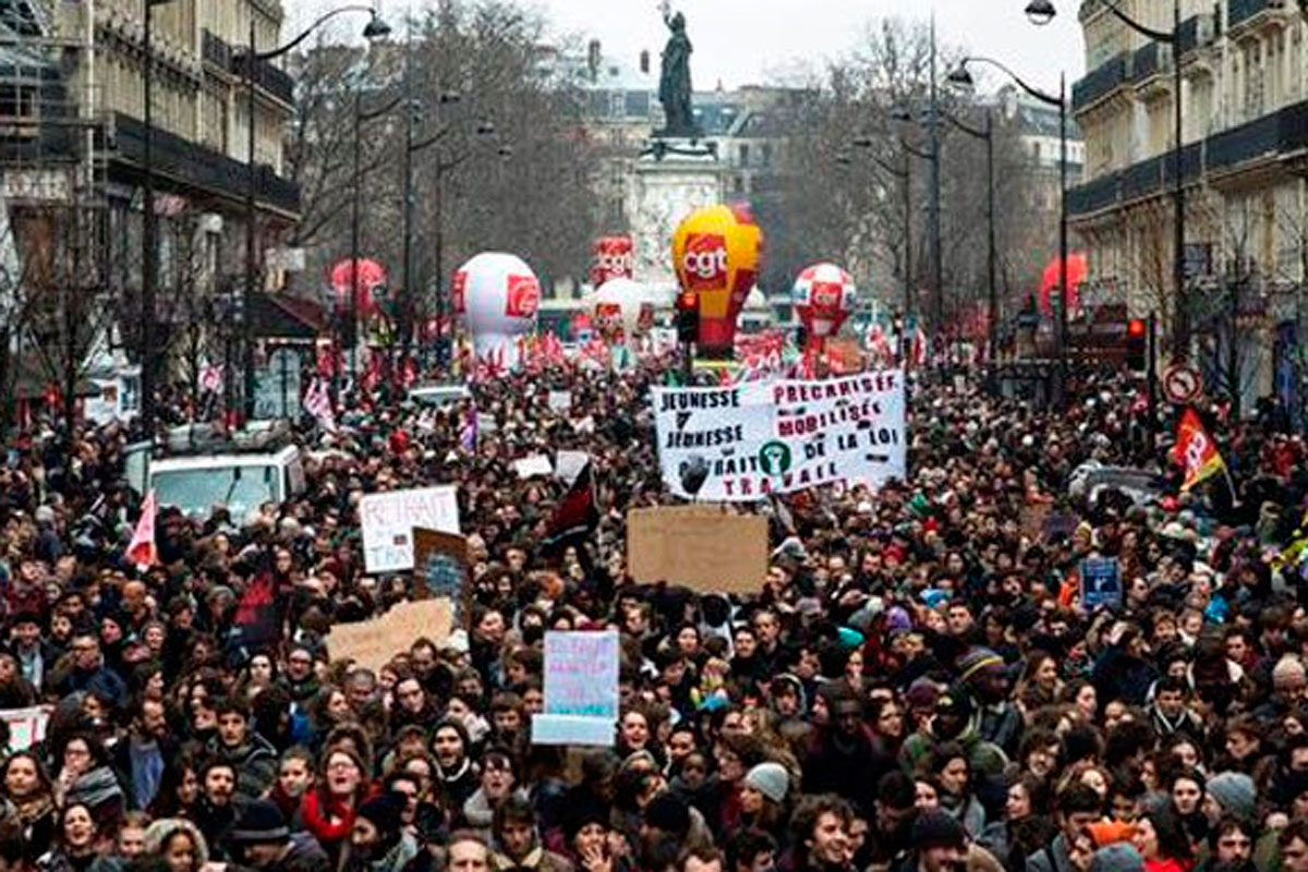 Protestas en Francia contra la reforma laboral de Hollande