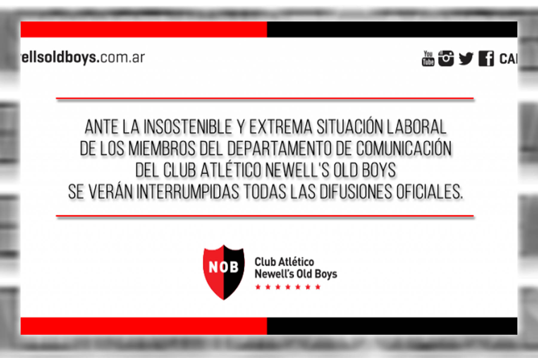 Paro en el Departamento de Comunicación de Newell’s