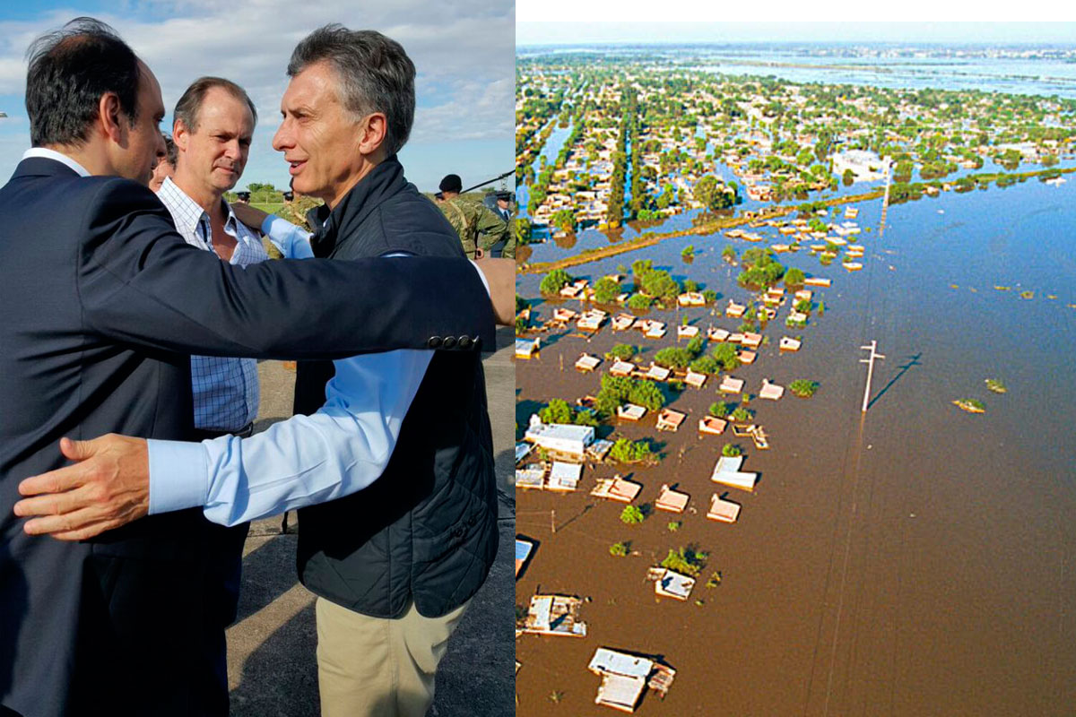 Macri llegó a Paraná para recorrer las zonas inundadas