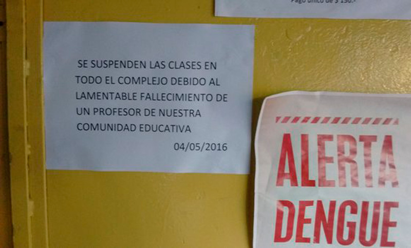 Escuela Gurruchaga: confirman que docente fallecido no tenía dengue