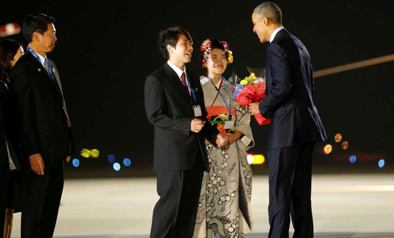Barack Obama llegó a Japón para participar de la cumbre del G7
