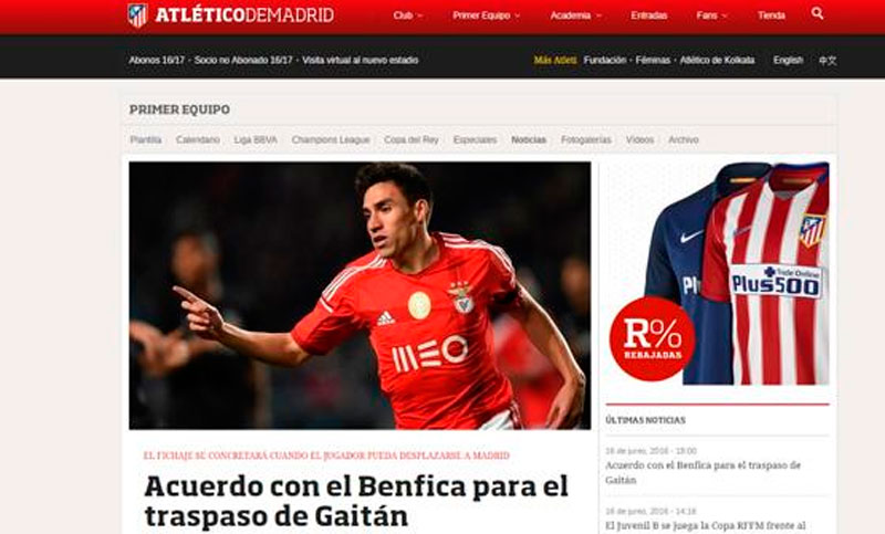 Nicolás Gaitán, nuevo refuerzo de Atlético Madrid