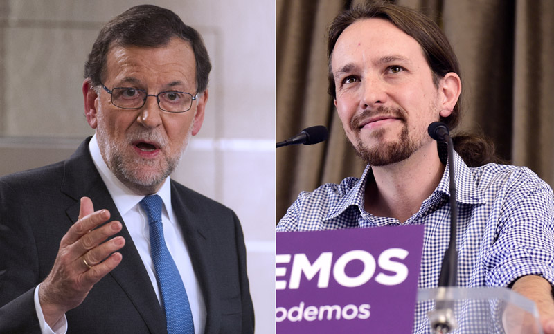 España: Rajoy e Iglesias máximos rivales por la presidencia