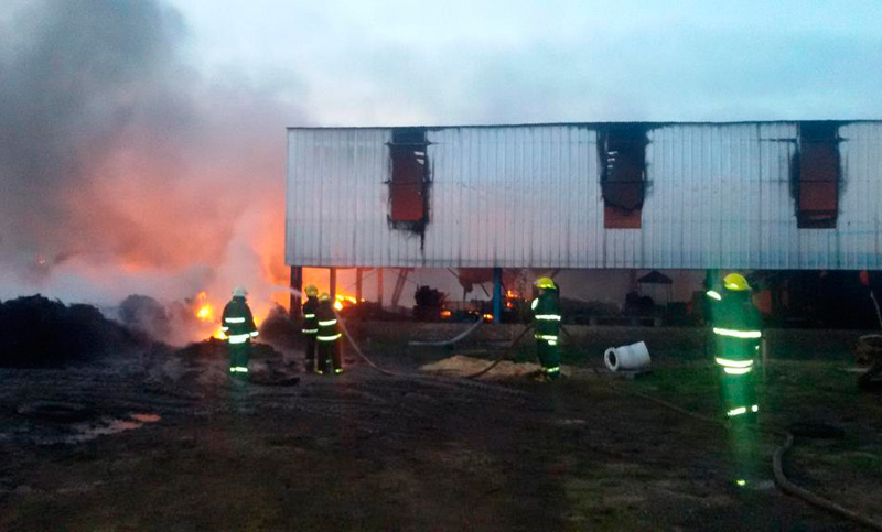 Una planta de neumáticos se incendió durante la madrugada