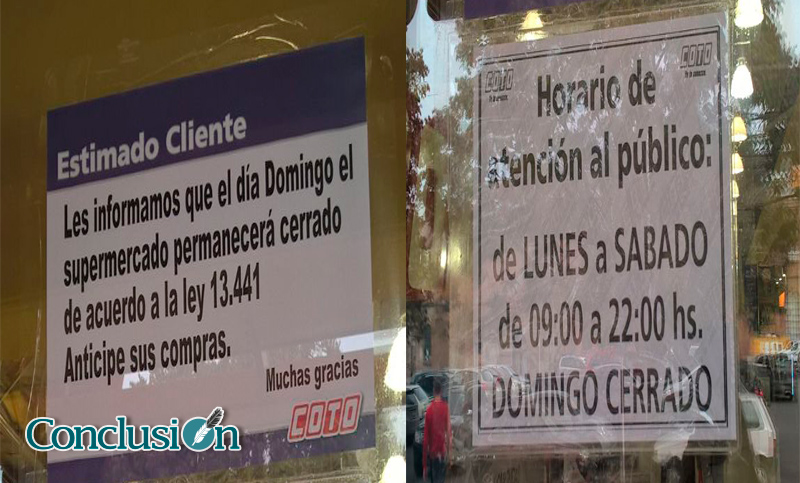 Todos los súper cerrarían sus puertas en adhesión a la ley de descanso dominical