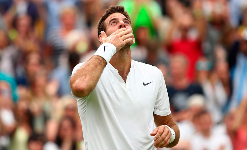 Del Potro dio el golpe y eliminó a Wawrinka en Wimbledon