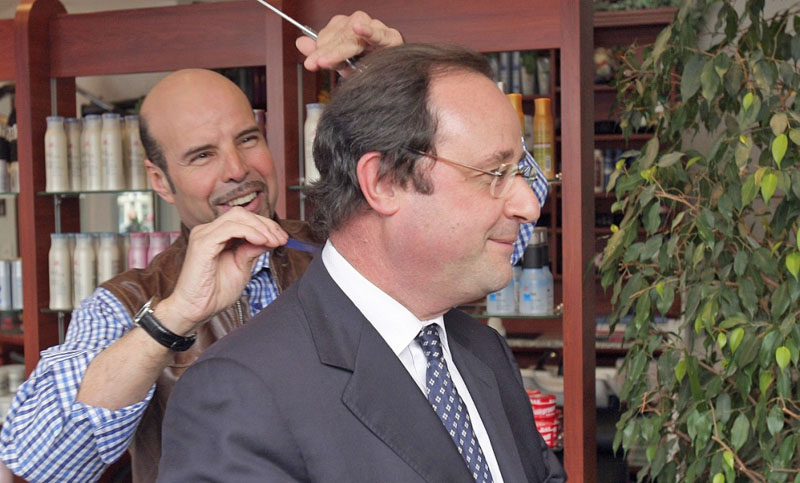 El peluquero del presidente francés François Hollande cobra 9.895 euros por mes