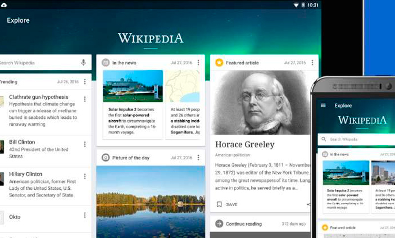 Wikipedia renueva su app para ser una plataforma de noticias y artículos