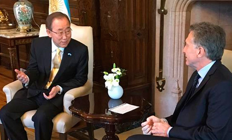 Macri destacó el compromiso de sostener las relaciones bilaterales junto a Ban Ki-Moon