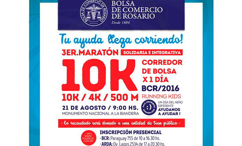 El próximo domingo se corre la Maratón Solidaria de la BCR