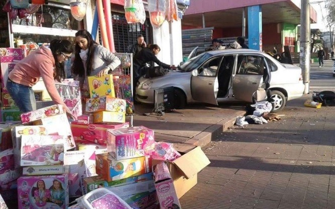 Tras una persecución atrapan a tres personas por una entradera