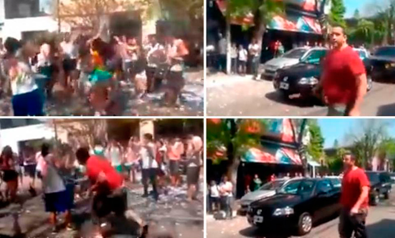 Un hombre atacó a palazos a un grupo de estudiantes en la calle