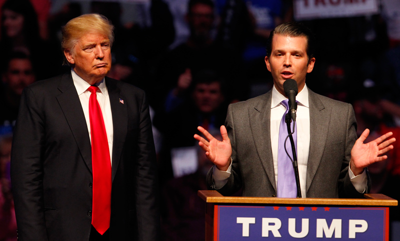 Un hijo de Trump comparó refugiados sirios con caramelos contaminados