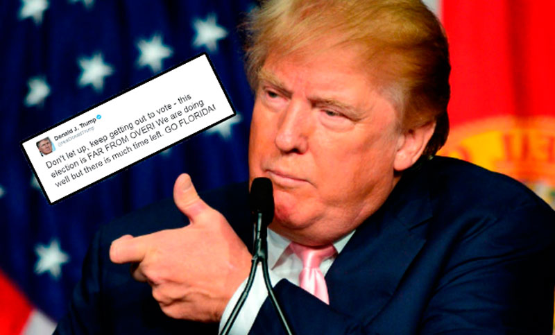 Previo al cierre de los comicios, Trump hizo un pedido en las redes sociales