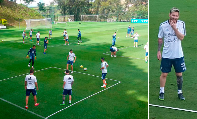 Leo Messi tuvo su primer entrenamiento con la selección argentina