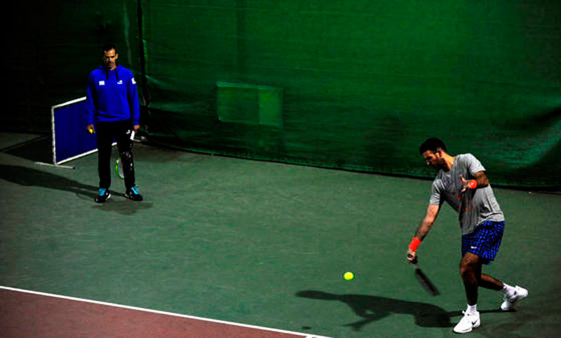 Copa Davis: el equipo argentino se entrenó en el Zagreb Arena