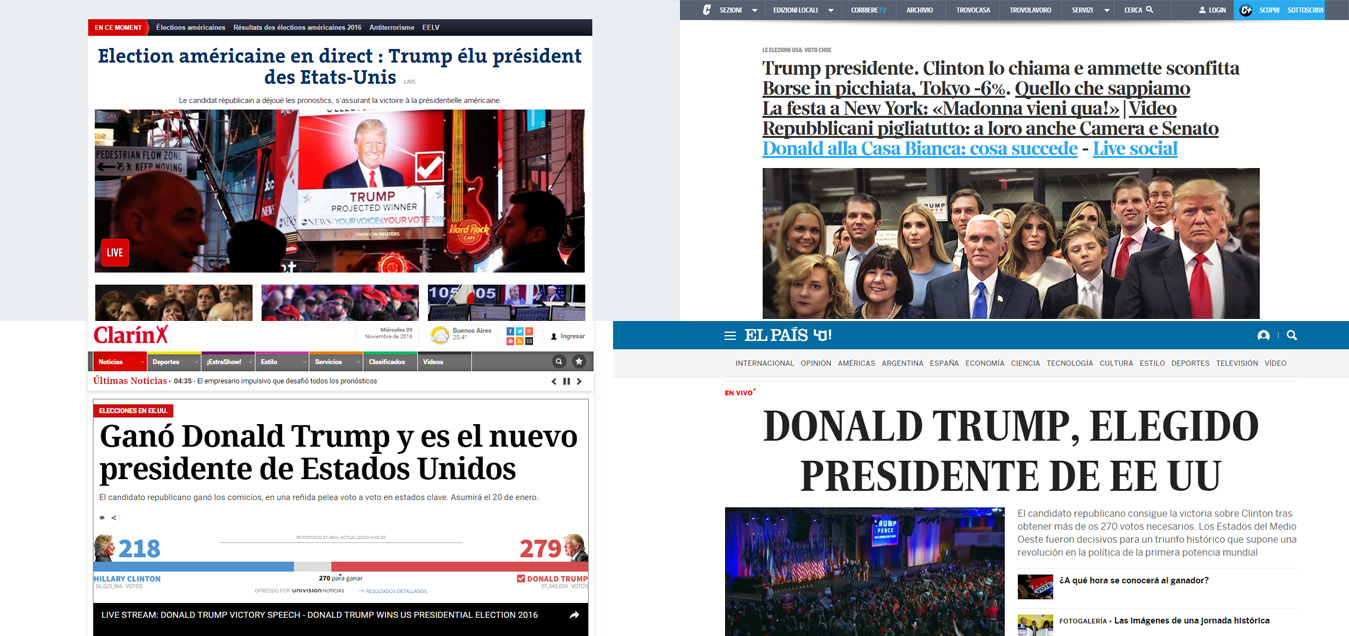 Cómo recibieron los principales diarios del mundo el triunfo de Trump