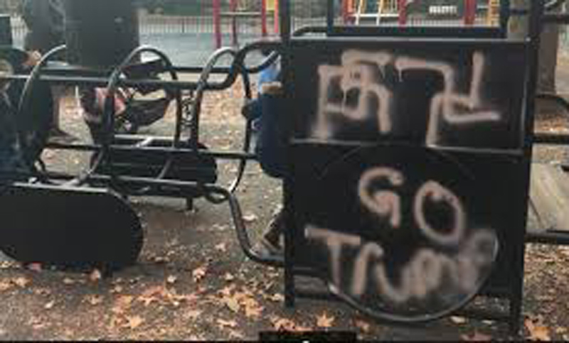 Nuevas pintadas con esvásticas y a favor de Trump en Nueva York
