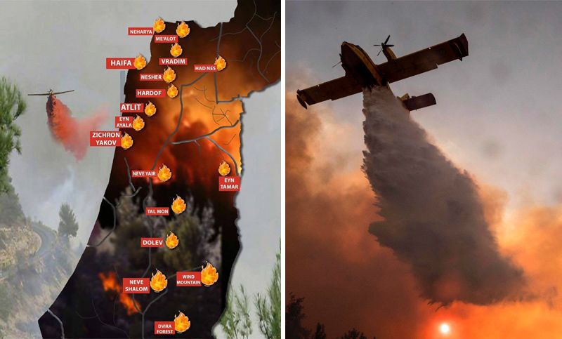 Incendios en Israel: aviones extranjeros ayudan a combatir el fuego