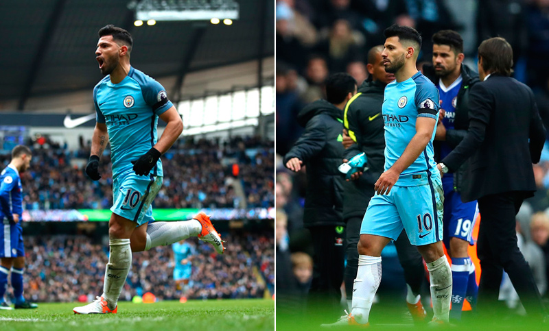 El Kun Agüero pegó un planchazo y será suspendido por cuatro fechas
