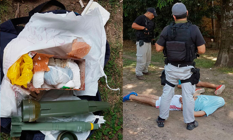 Detienen a tres personas con drogas y granadas en un control de rutina