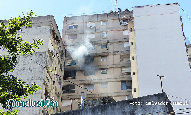 Incendio en un edificio del centro
