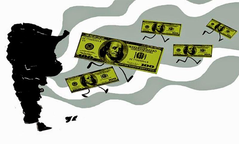 La fuga de divisas se multiplicó por cinco