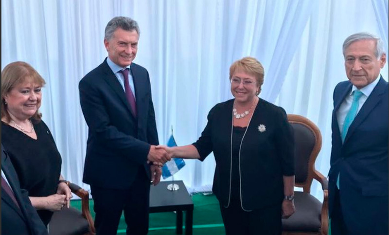 Mauricio Macri se reunió anoche con Michelle Bachelet en Chile