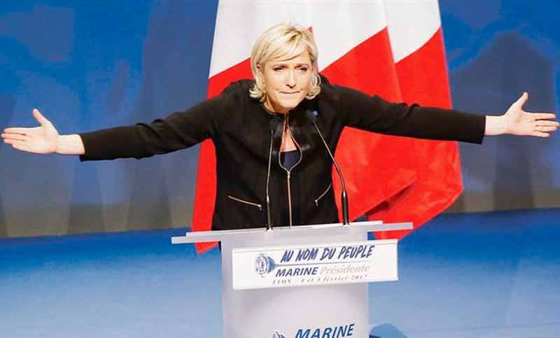 Le Pen sigue los pasos de Trump: prometió defender a Francia del islam y la UE