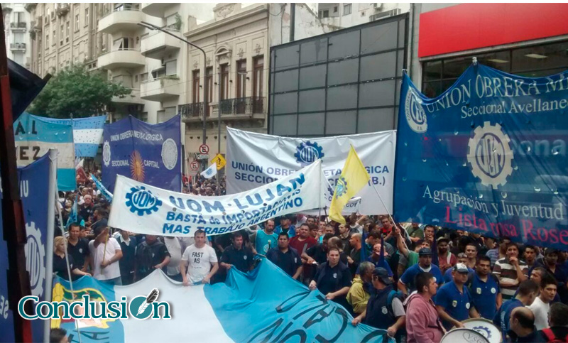 Marcha de la UOM a Capital Federal contra los despidos
