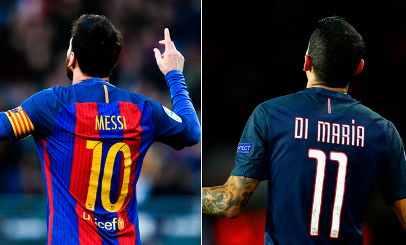 Los rosarinos Messi y Di María tienen acción en Europa